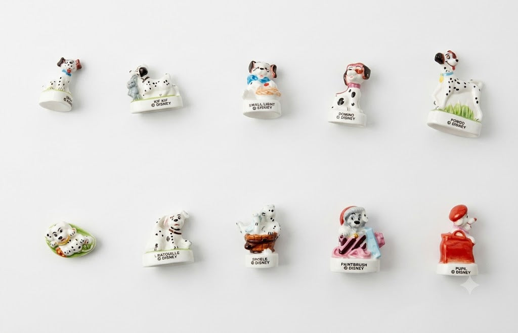 Disney 101 Dalmatians Vintage Porcelain Feves - Collectible Ceramic Figurines (Choose Your Character)