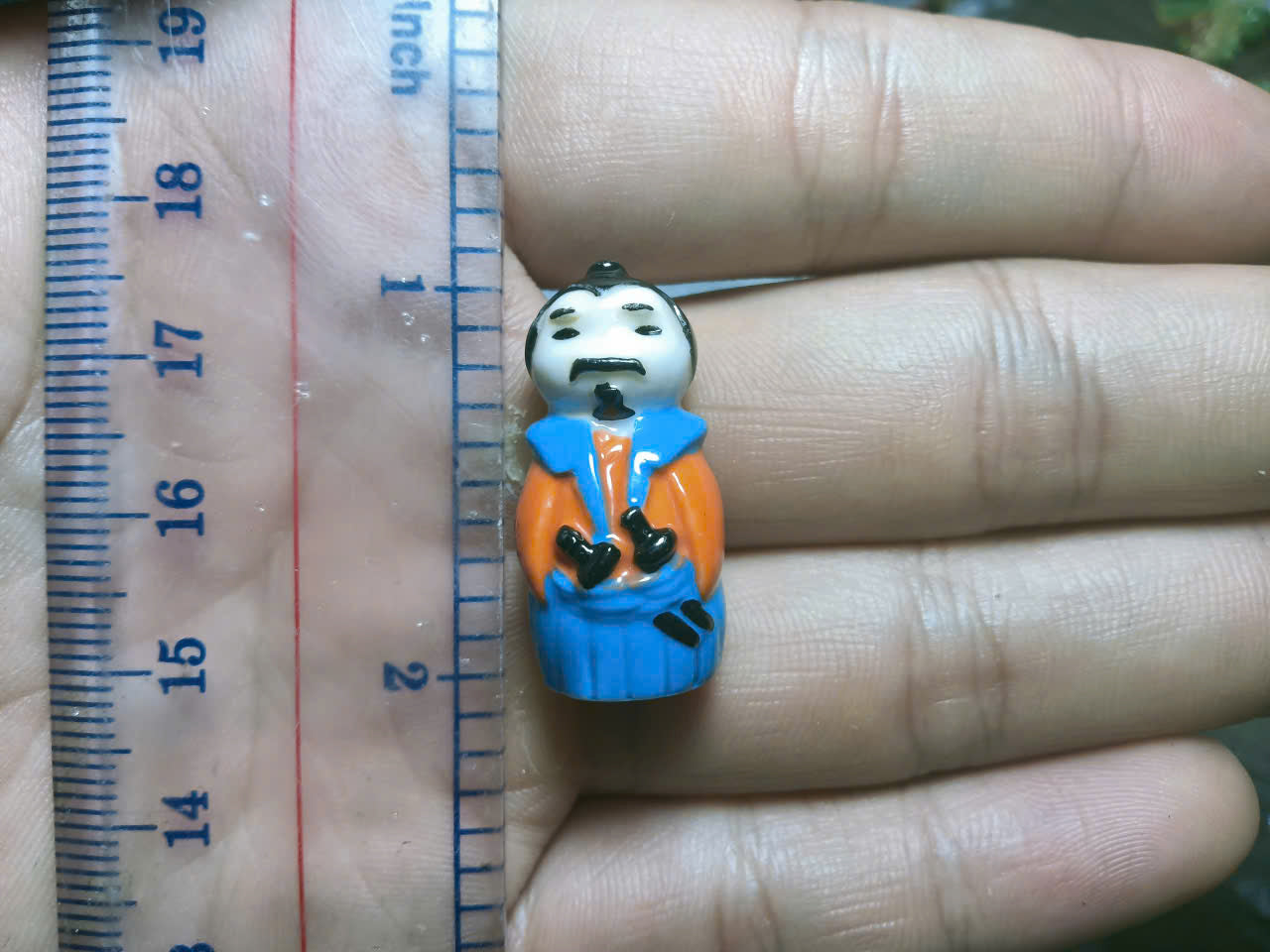 French Fève Miniature Porcelain Kokeshi Doll Figurine – Individual Collectible Oriental Lucky Charm King Cake Token