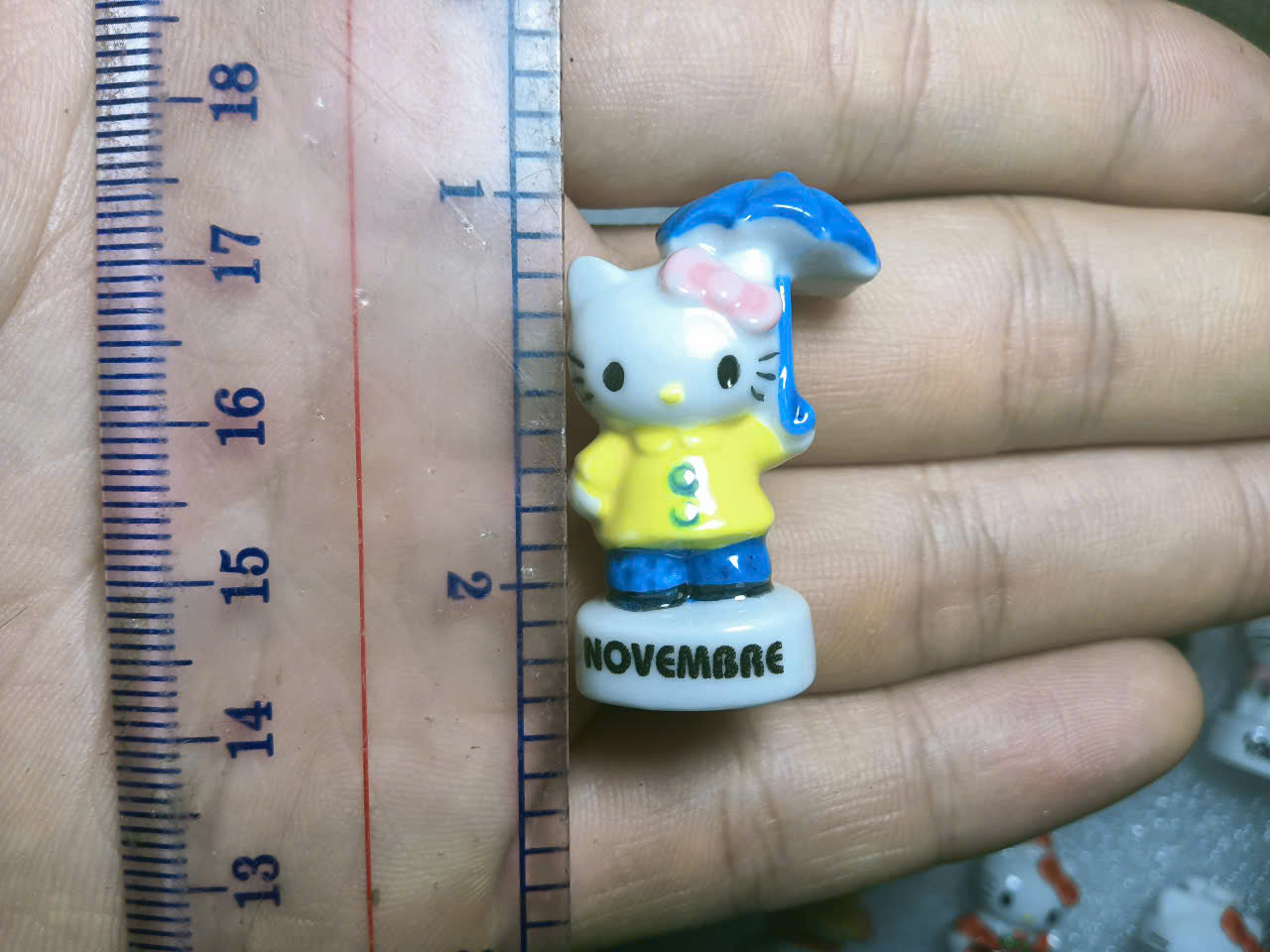 French Fève Miniature Porcelain Hello Kitty Figurine – Individual Collectible Sanrio Zodiac & Calendar King Cake Charm