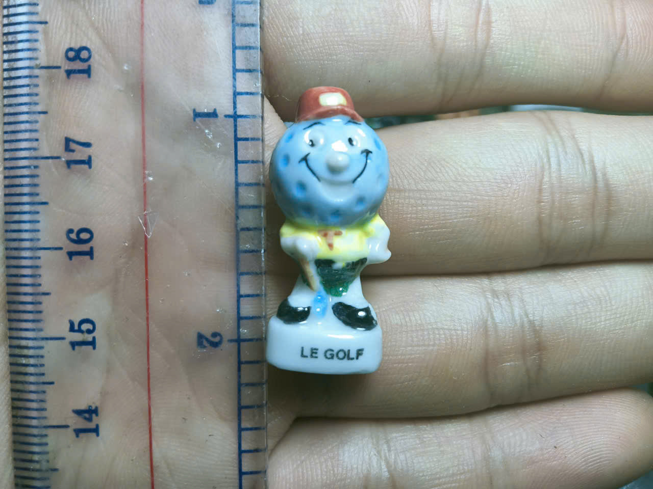 French Fève Miniature Porcelain Sports Ball Character – Individual Collectible Football & Baseball King Cake Charm