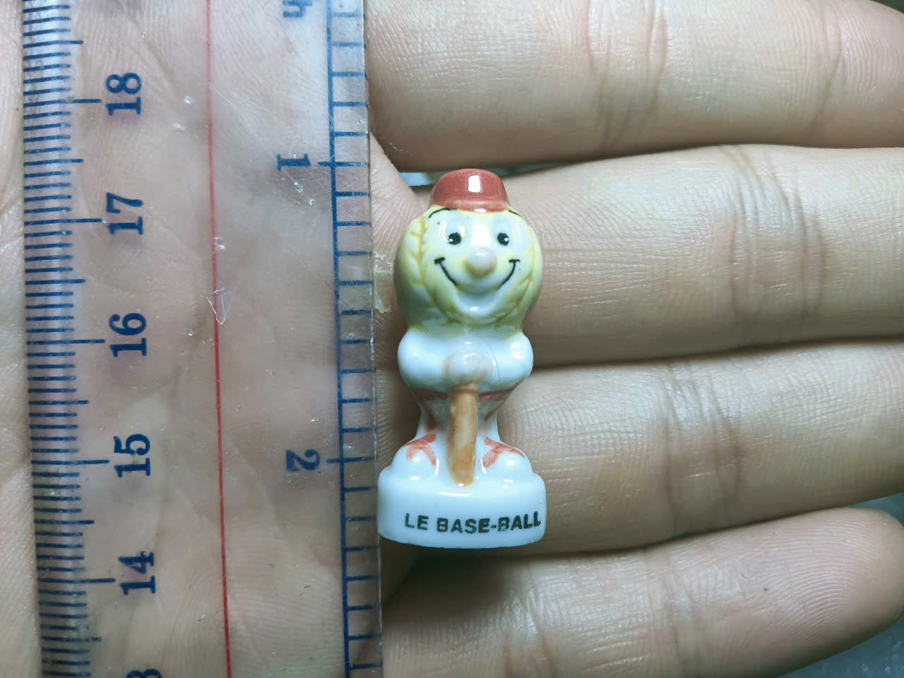 French Fève Miniature Porcelain Sports Ball Character – Individual Collectible Football & Baseball King Cake Charm