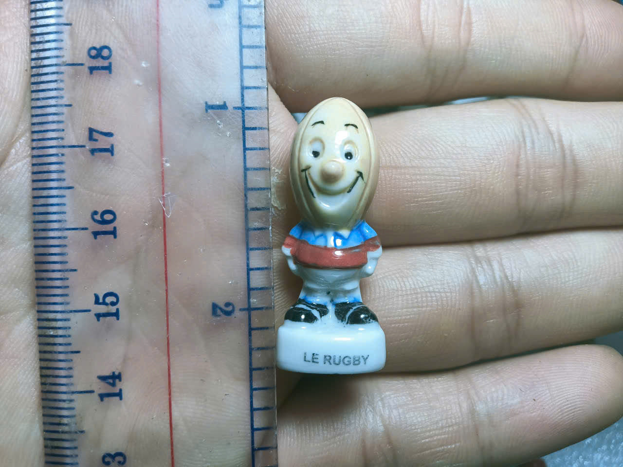 French Fève Miniature Porcelain Sports Ball Character – Individual Collectible Football & Baseball King Cake Charm