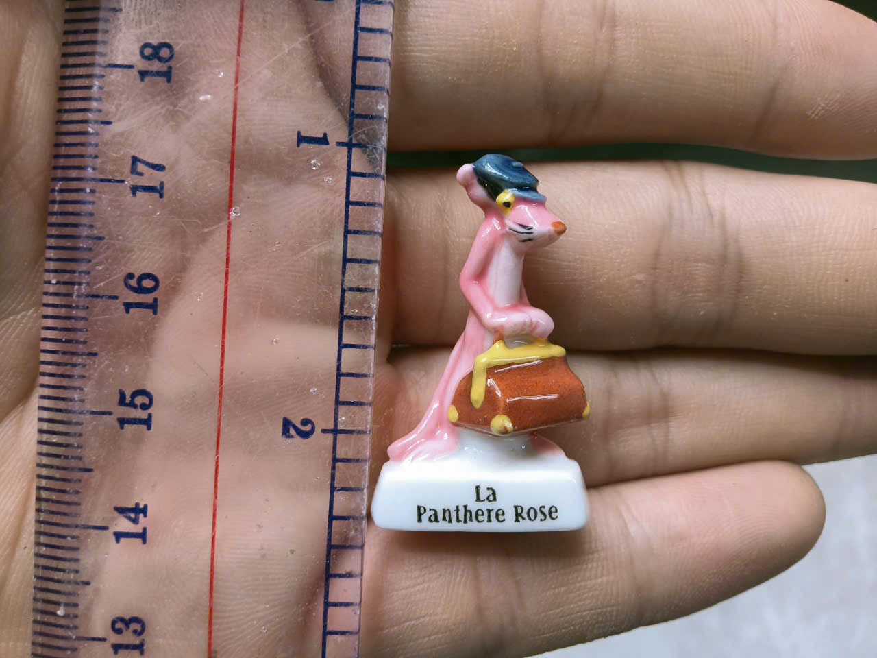 French Fève Miniature Porcelain Pink Panther Figurine – Individual Collectible United Artists King Cake Charm