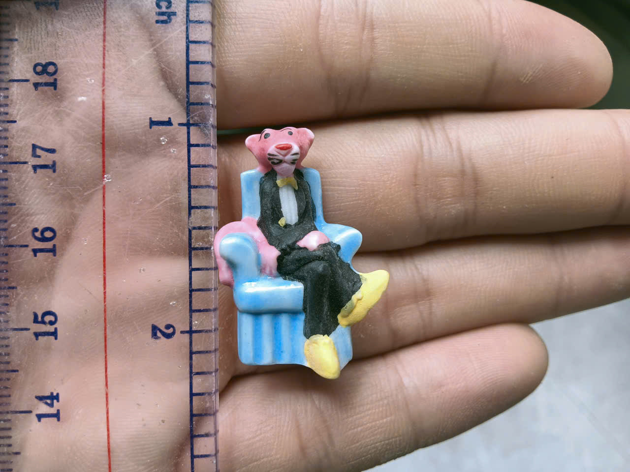 French Fève Miniature Porcelain Pink Panther Figurine – Individual Collectible United Artists King Cake Charm
