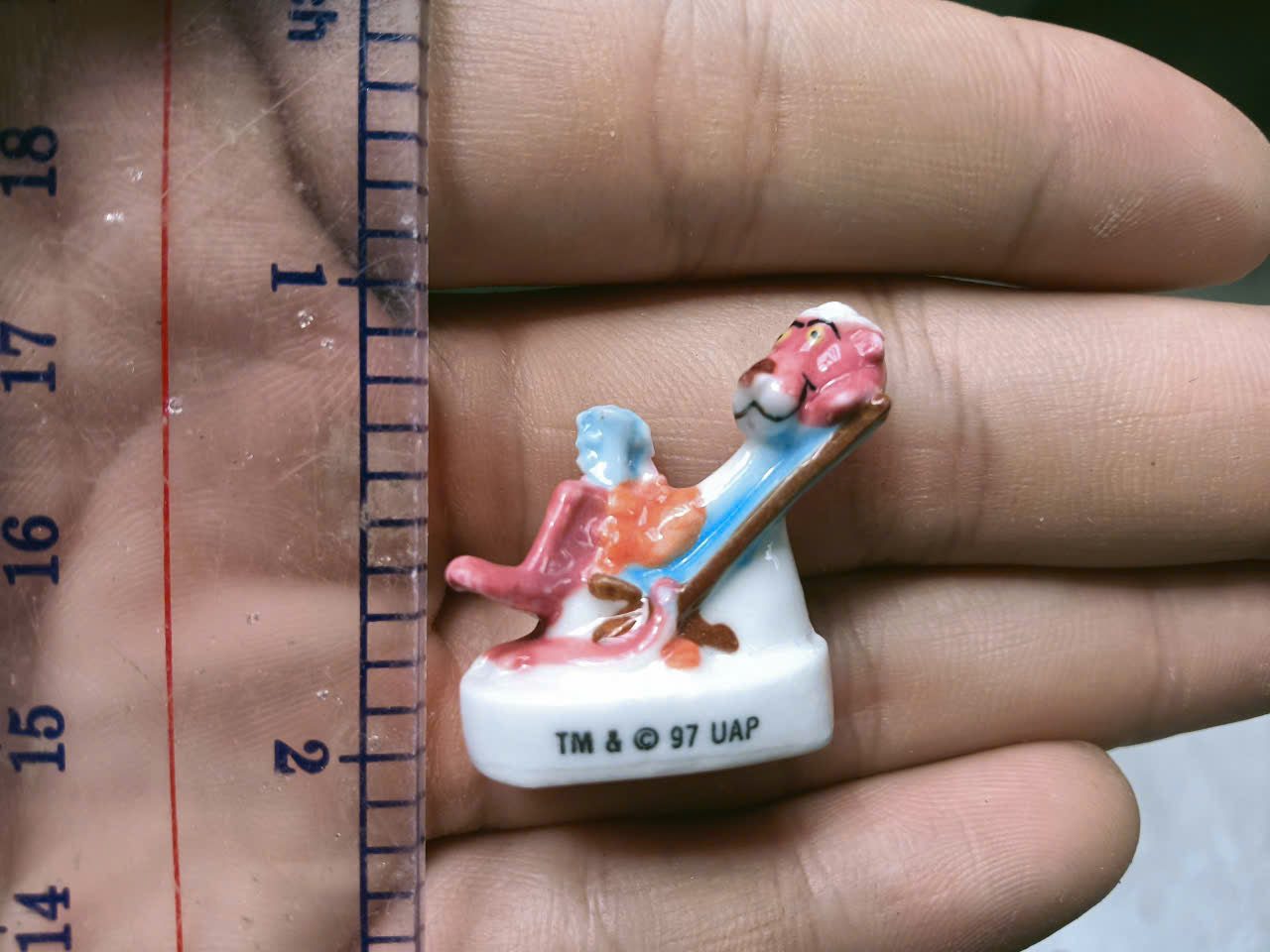 French Fève Miniature Porcelain Pink Panther Figurine – Individual Collectible United Artists King Cake Charm