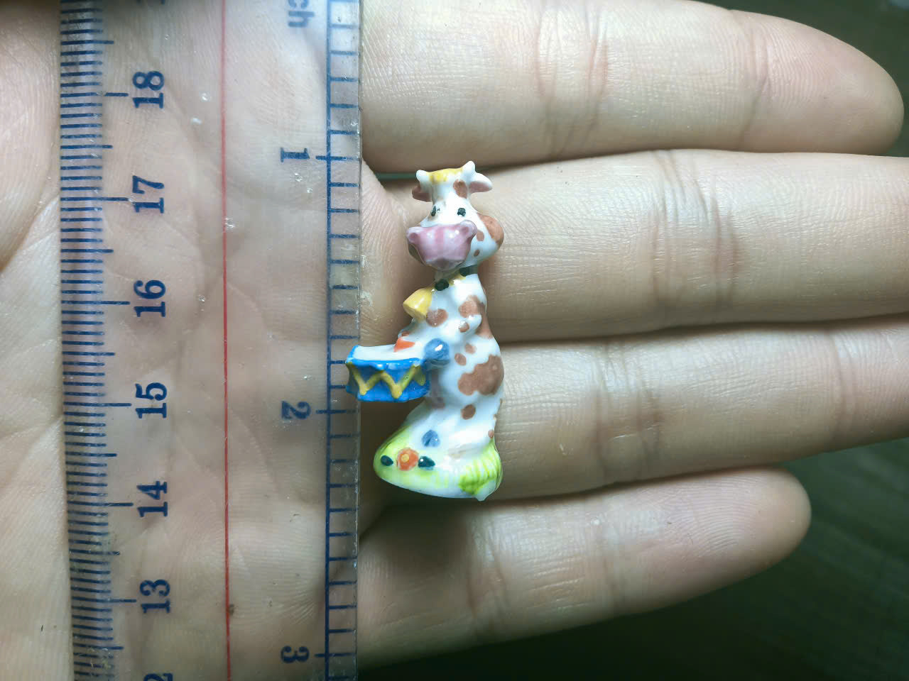 French Fève Miniature Porcelain Animal Figurine – Individual Collectible Elephant, Ocelot & Prehistoric King Cake Charm