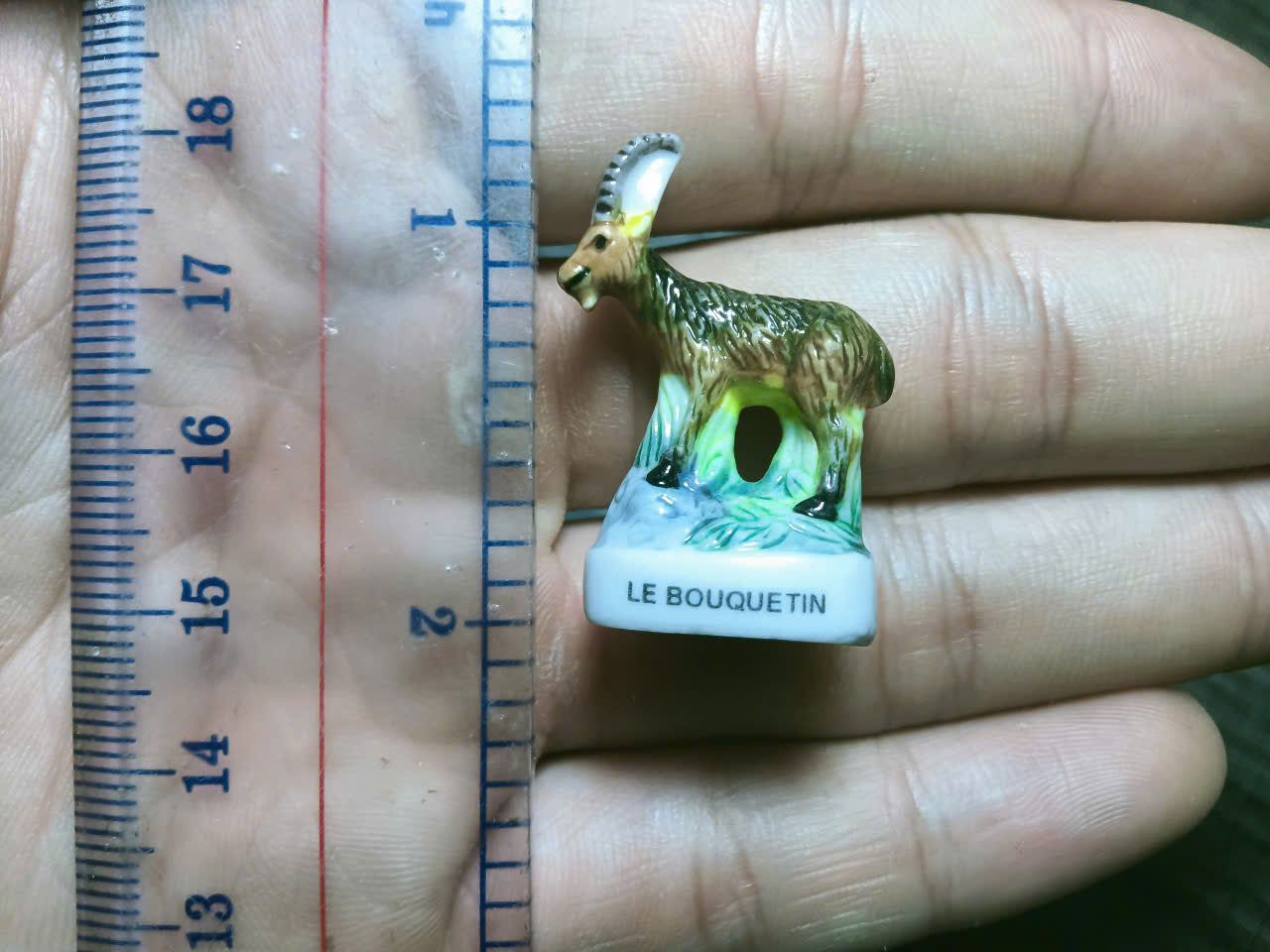 French Fève Miniature Porcelain Figurine – Individual Collectible Cave Hyena, Lycaon Wild Dog, Alpine Ibex Bouquetin, Emerald Boa & Taurus Bull King Cake Charm