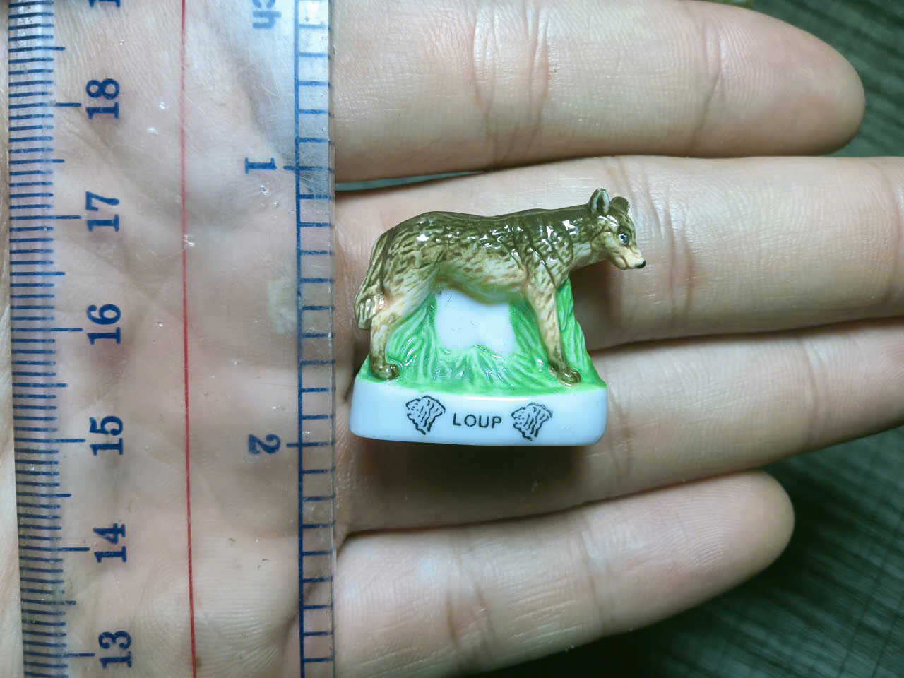 French Fève Miniature Porcelain Figurine – Individual Collectible Cave Hyena, Lycaon Wild Dog, Alpine Ibex Bouquetin, Emerald Boa & Taurus Bull King Cake Charm