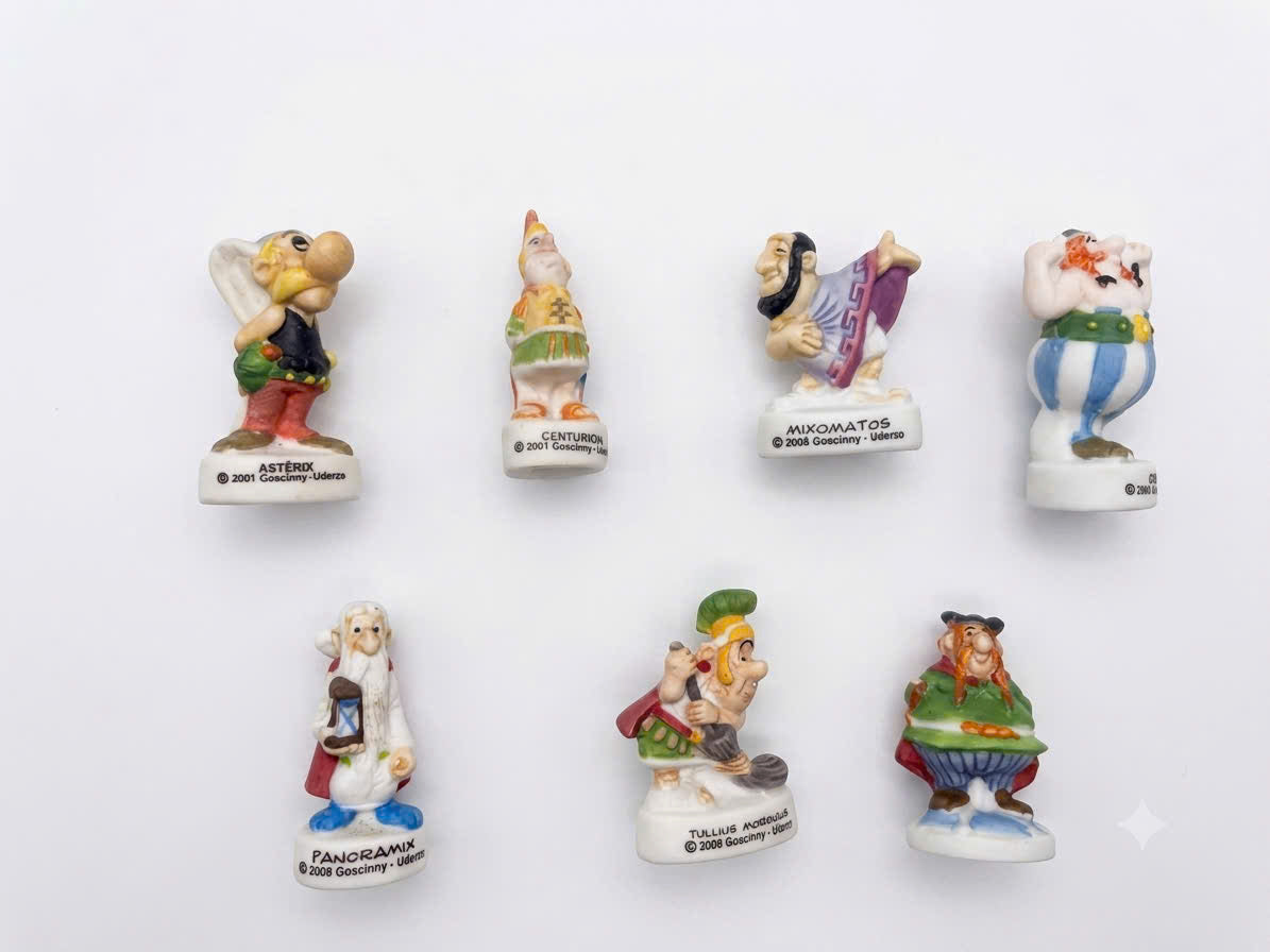 [Pick Your Own] Vintage French Fèves Porcelain Asterix & Obelix – Miniature Comic Book Characters