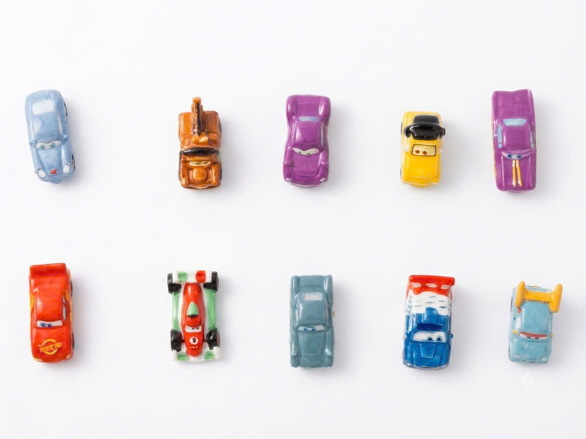 Disney Pixar Cars Ceramic Feves - Vintage Porcelain Figurines (Choose Your Character)