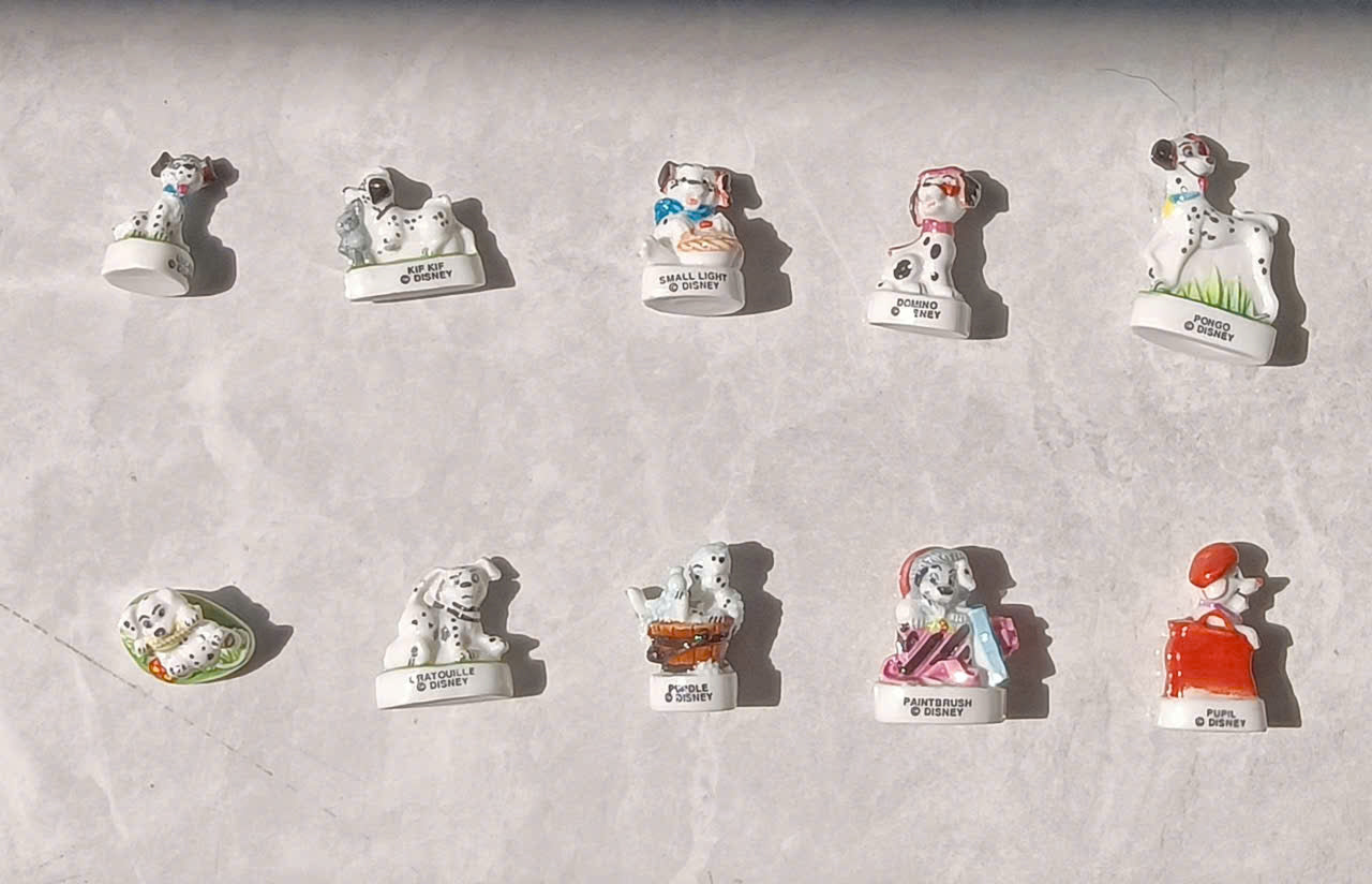 Disney 101 Dalmatians Vintage Porcelain Feves - Collectible Ceramic Figurines (Choose Your Character)
