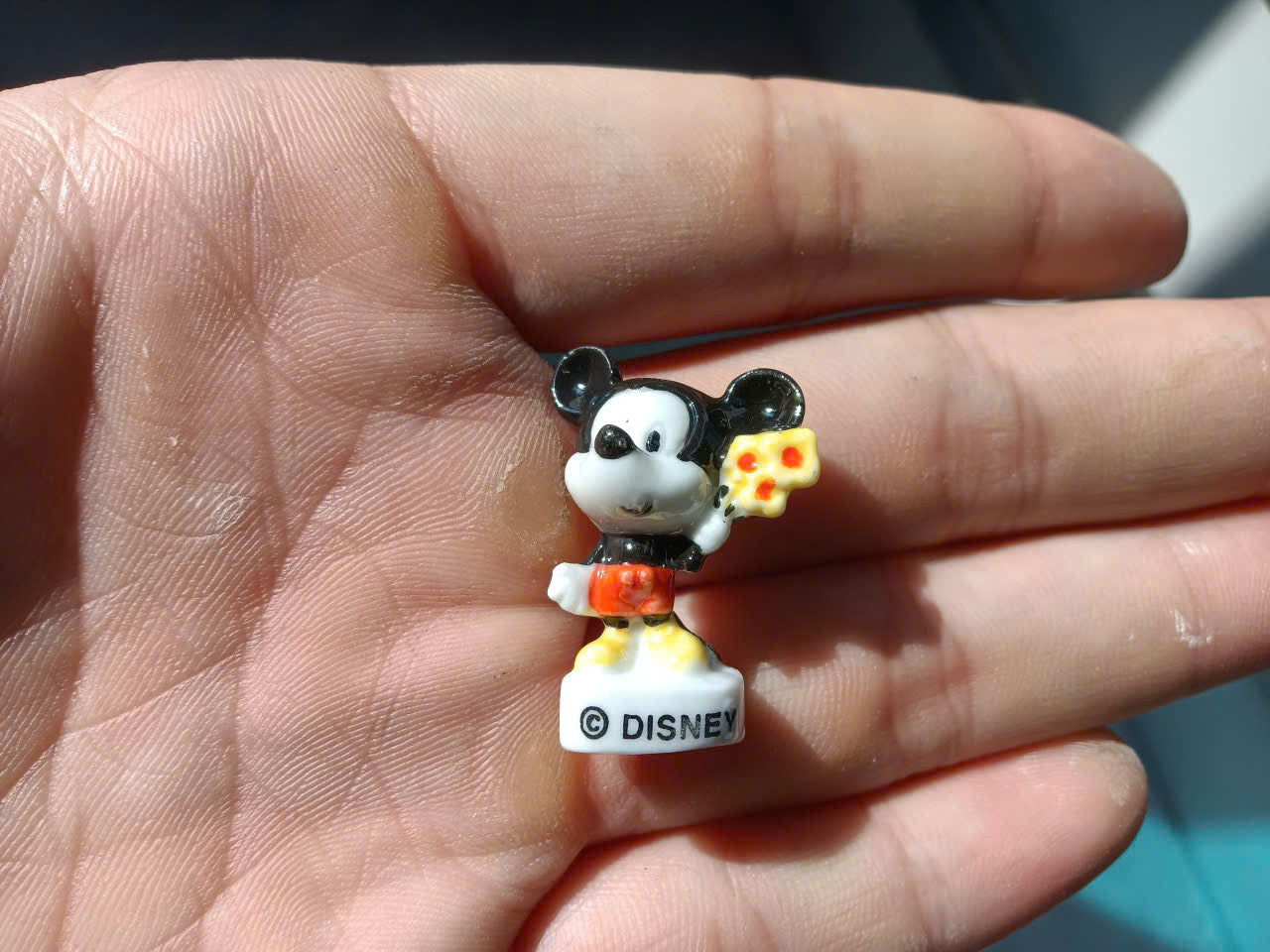 Disney Mickey & Minnie Mouse Vintage Porcelain Feves - Collectible Ceramic Figurines (Choose Your Character)