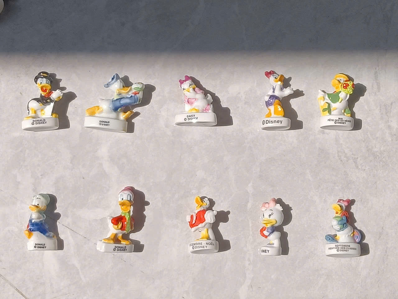 Disney Donald & Daisy Duck Vintage Porcelain Feves - Collectible Ceramic Figurines (Choose Your Character)