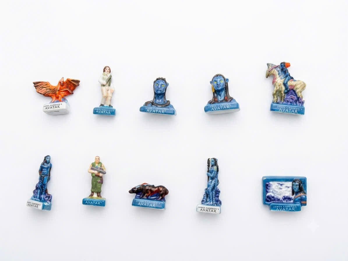 French Porcelain Fèves Vintage James Cameron's AVATAR Movie Figurines – Miniature Ceramic Na'vi Jake Sully Neytiri Charms