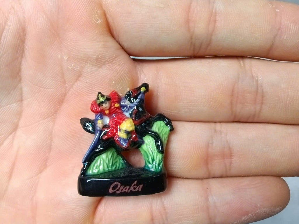 French Porcelain Fèves Vintage Japanese Historical Figures – Miniature Ceramic Kimono Samurai Shaka Kukai Charms