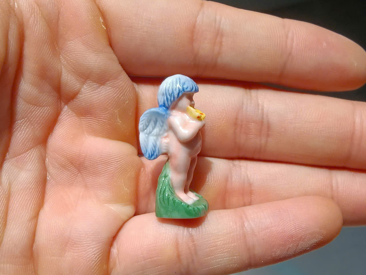 French Porcelain Fèves Vintage Musical Angels Figurines – Miniature Ceramic Cherubs Instruments Charms