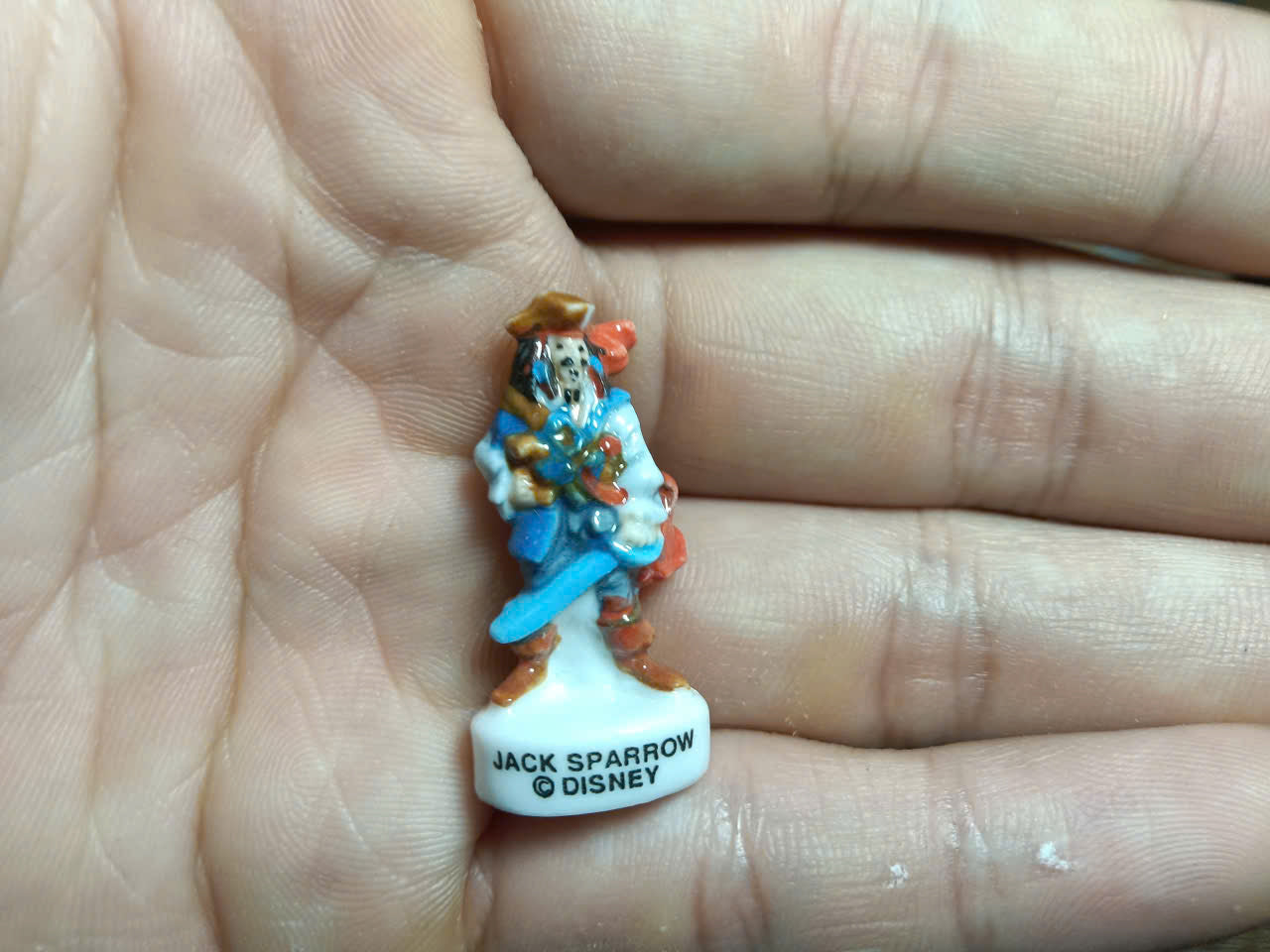 French Porcelain Fèves Vintage Pirates of the Caribbean Figurines – Miniature Ceramic Disney Charms Jack Sparrow Davy Jones Barbossa
