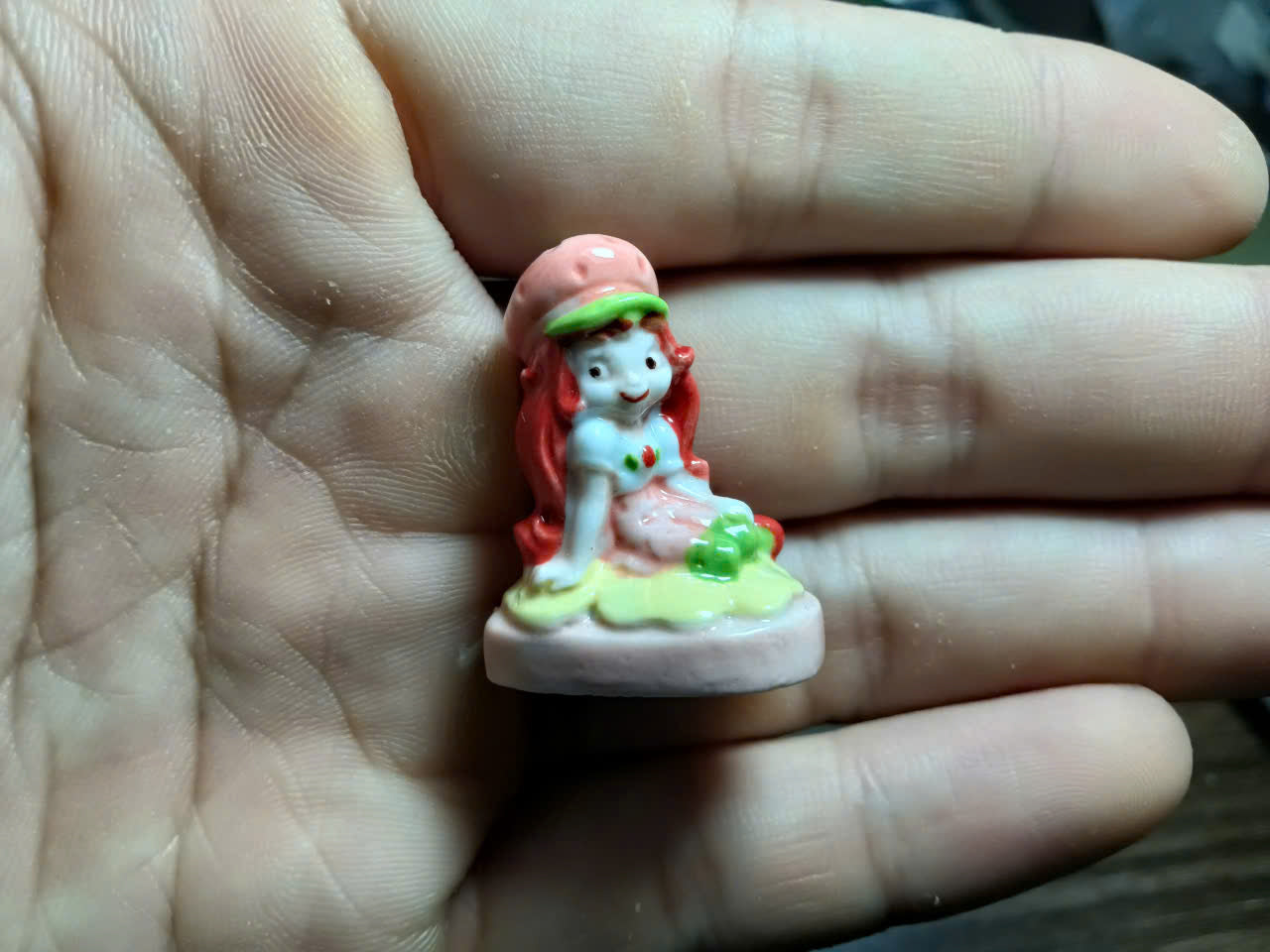 French Porcelain Fèves Vintage Strawberry Shortcake Figurines – Miniature Ceramic Charms Charlotte aux Fraises Custard Pupcake