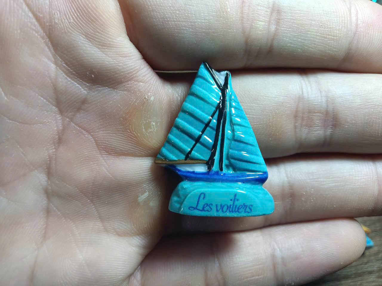 French Porcelain Fèves Vintage Sailboats Les Voiliers Figurines – Miniature Ceramic Nautical Charms Sailing Ships Ocean Decor