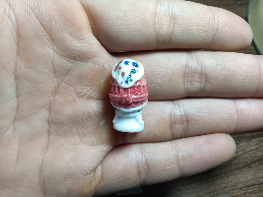 French Porcelain Fèves Vintage Imperial Fabergé Easter Eggs Figurines – Miniature Ceramic Charms Ornamental Jewel Eggs
