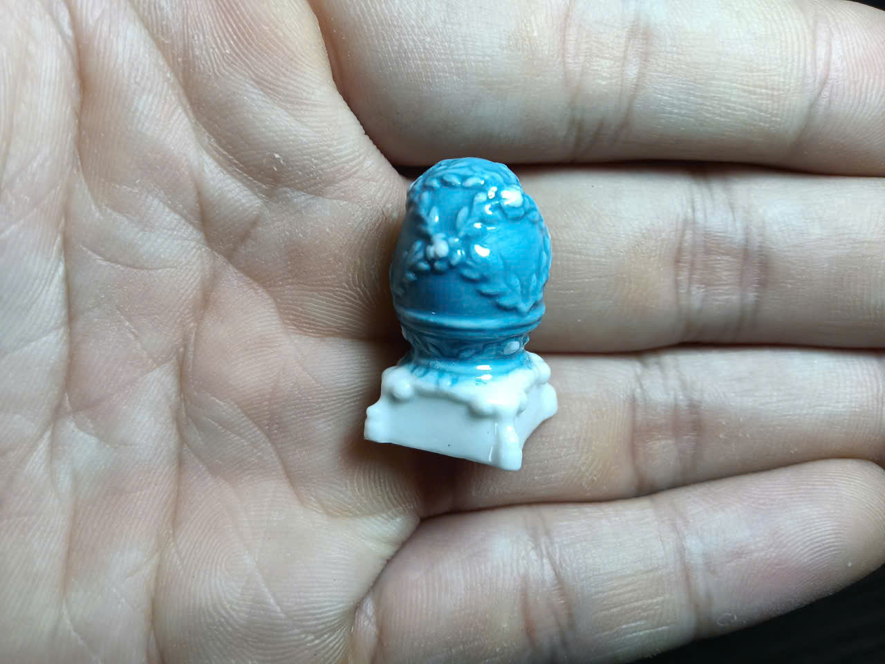 French Porcelain Fèves Vintage Imperial Fabergé Easter Eggs Figurines – Miniature Ceramic Charms Ornamental Jewel Eggs