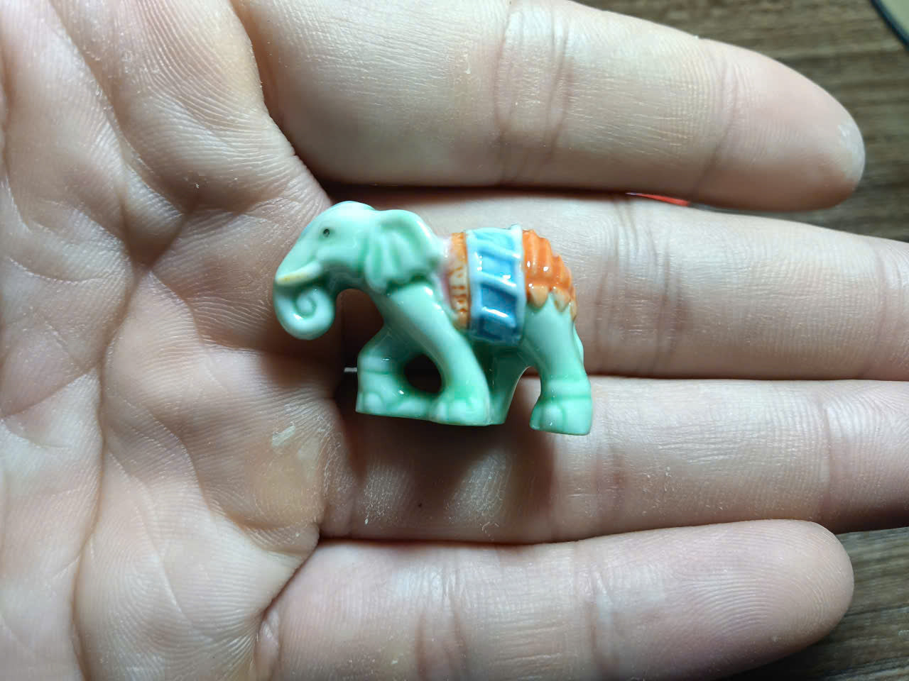 French Porcelain Fèves Vintage Colorful Elephants Figurines – Miniature Ceramic Animal Charms Lucky Elephant Decor Collection