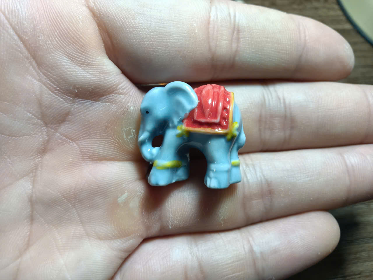 French Porcelain Fèves Vintage Colorful Elephants Figurines – Miniature Ceramic Animal Charms Lucky Elephant Decor Collection