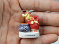 French Porcelain Fèves Vintage Halloween Figurines – Miniature Ceramic Charms Witch Frankenstein Pumpkin "6 Trouilles 98"