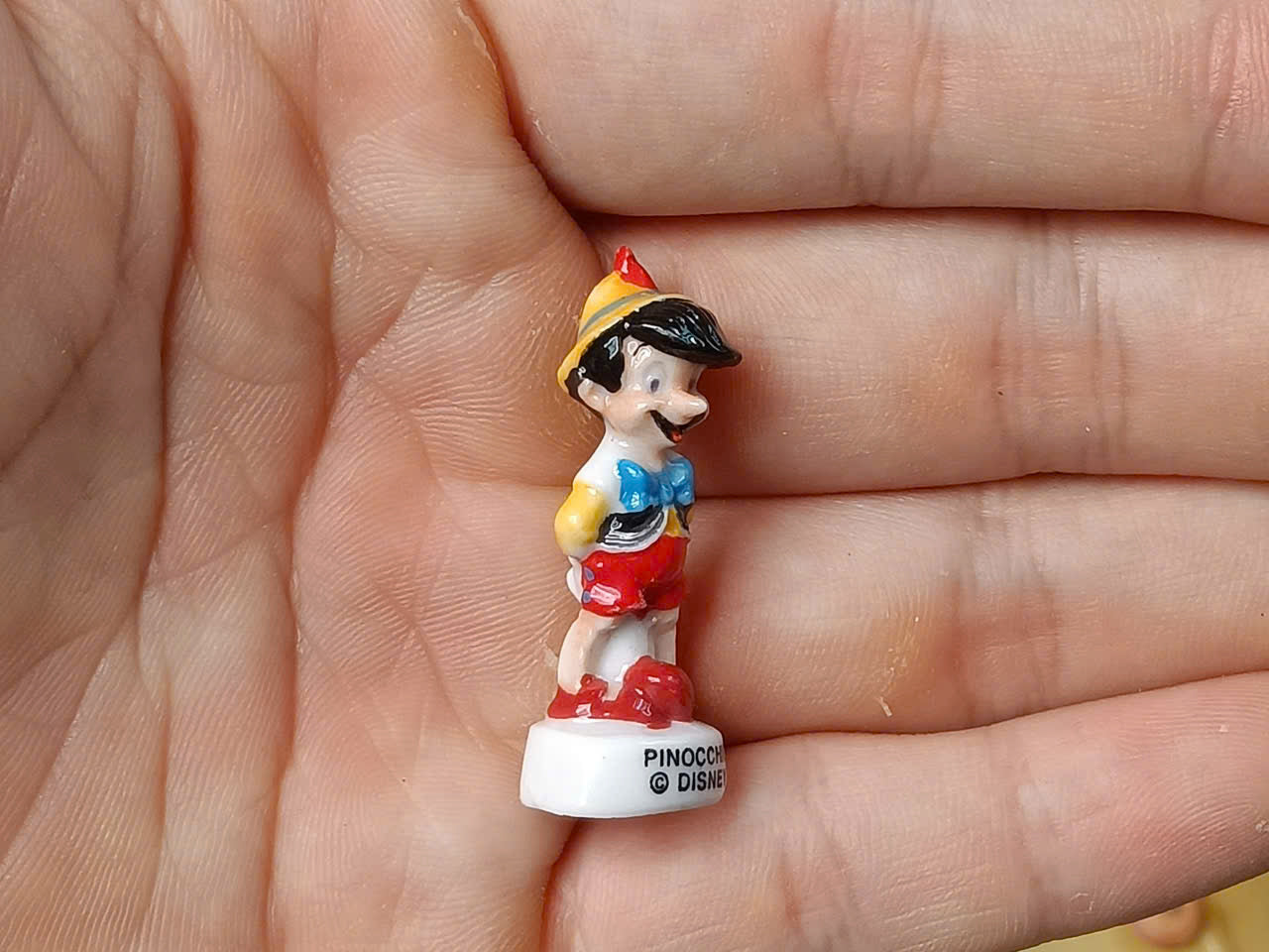 French Porcelain Fèves Vintage Pinocchio Figurines – Miniature Ceramic Disney Charms Geppetto Figaro Jiminy Cricket