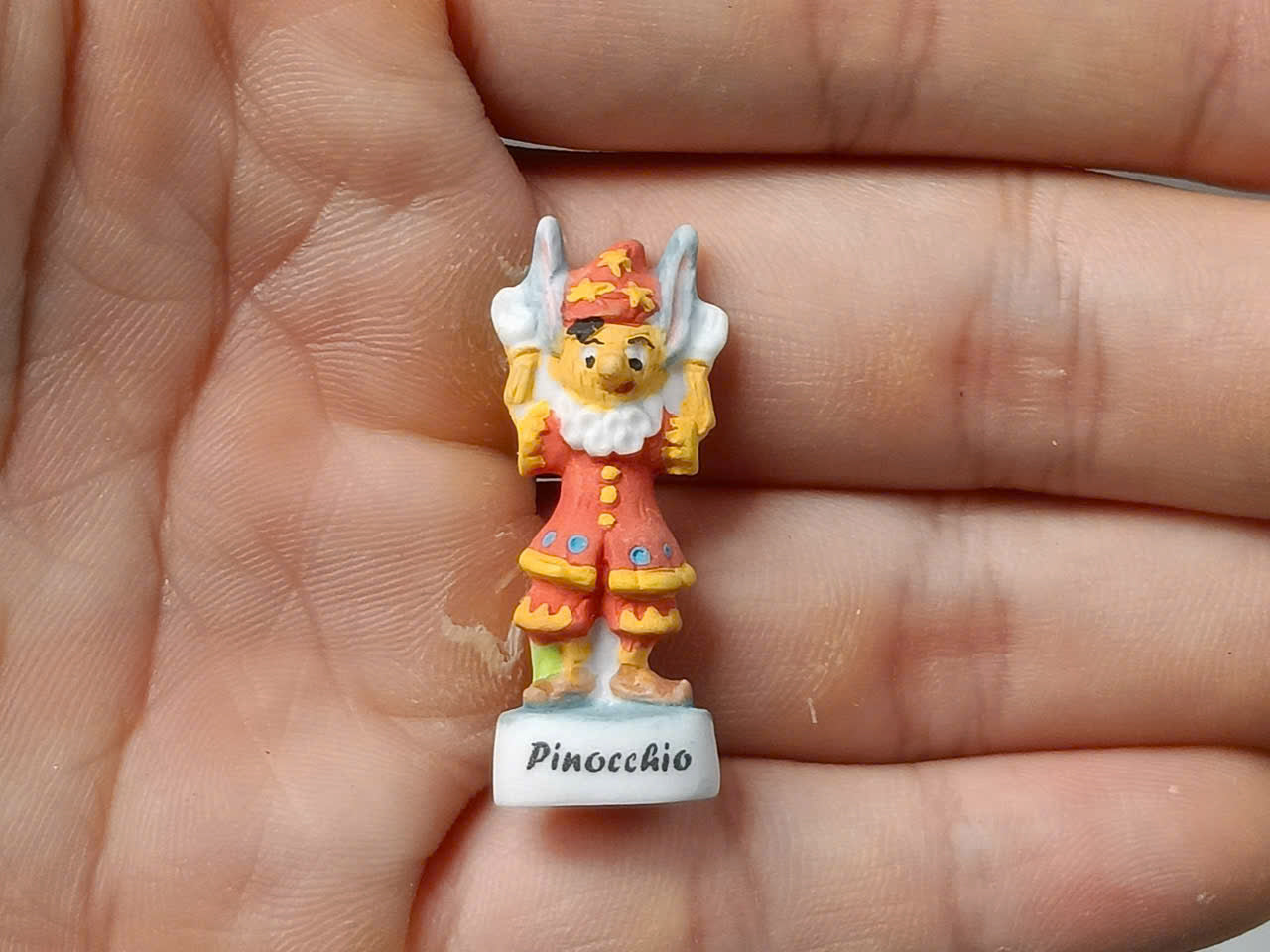 French Porcelain Fèves Vintage Pinocchio Figurines – Miniature Ceramic Disney Charms Geppetto Figaro Jiminy Cricket