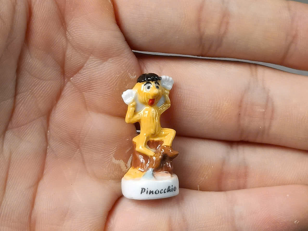 French Porcelain Fèves Vintage Pinocchio Figurines – Miniature Ceramic Disney Charms Geppetto Figaro Jiminy Cricket