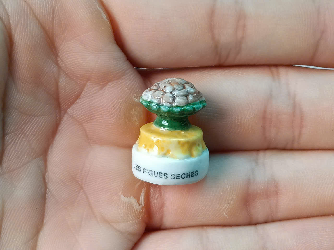 French Porcelain Fèves Vintage Miniature Desserts & Sweets – Ceramic Charms Fruit Tart Fig Lollipop Chocolate Bonbon