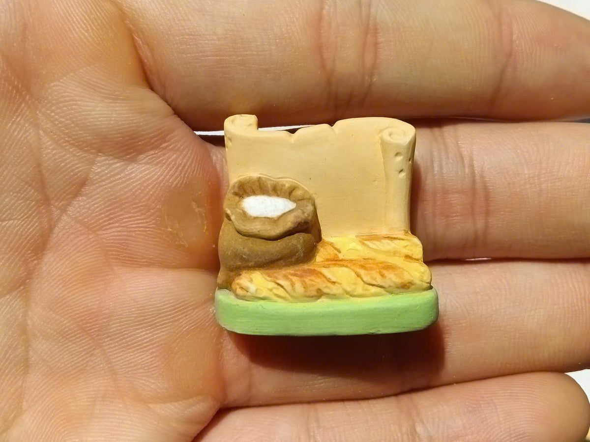 French Bread Fève — Single Handcrafted Ceramic Miniature