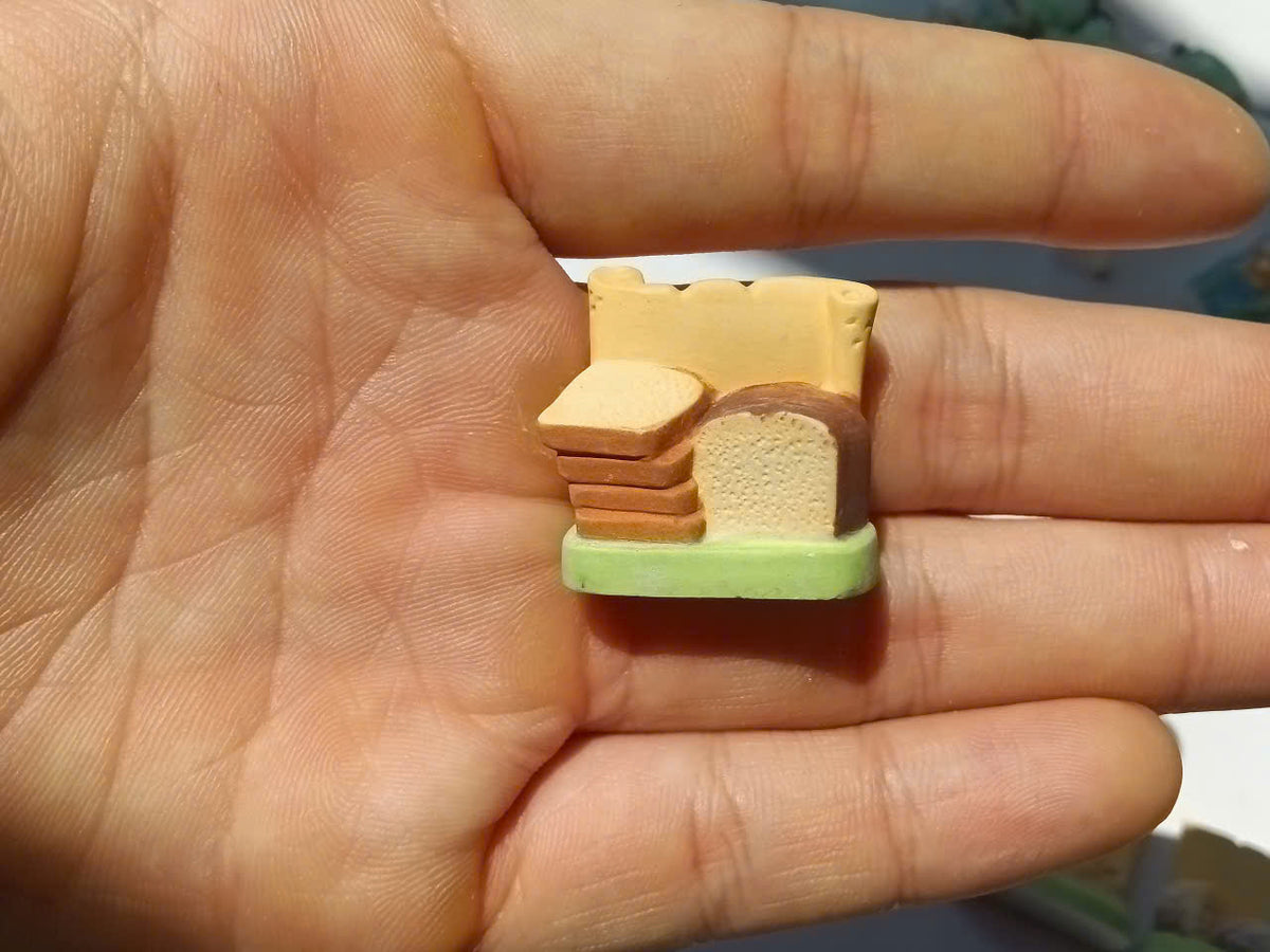 French Bread Fève — Single Handcrafted Ceramic Miniature