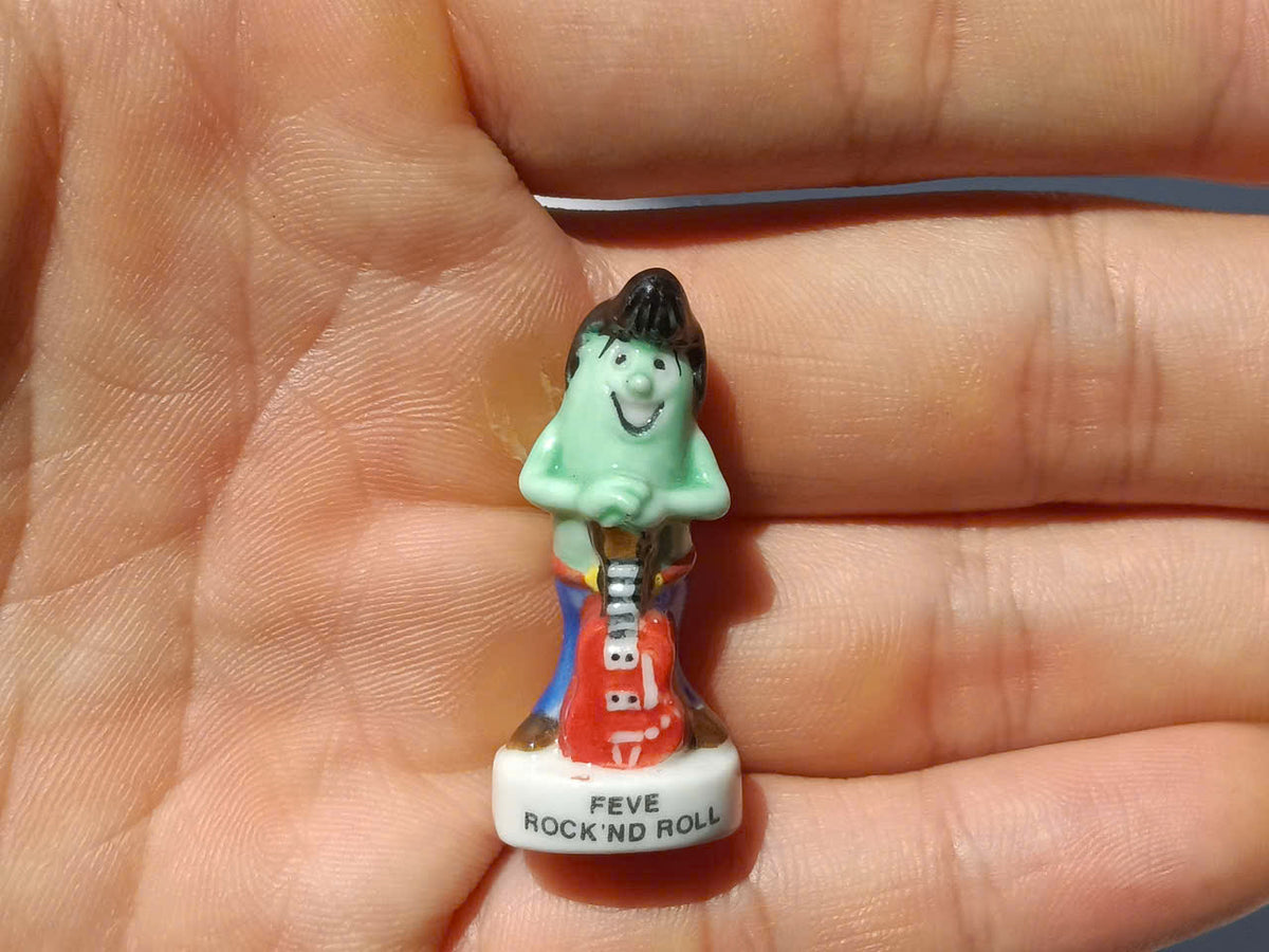 Fève Rock & Roll — Single Handcrafted Ceramic Miniature