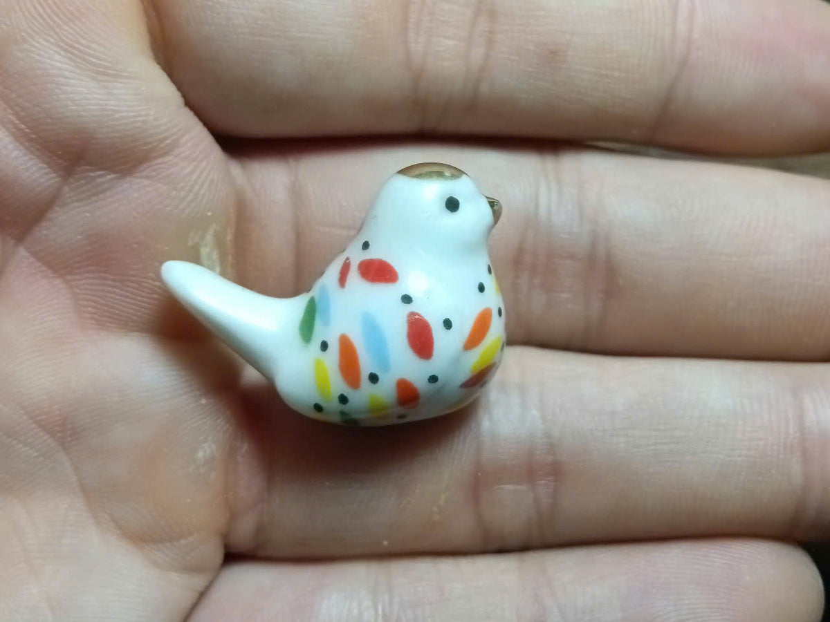 Painted Bird Fève Porcelain Miniature — Choose Your Colour