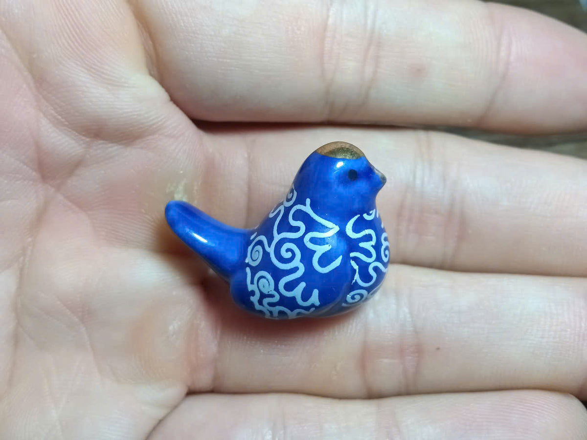 Painted Bird Fève Porcelain Miniature — Choose Your Colour