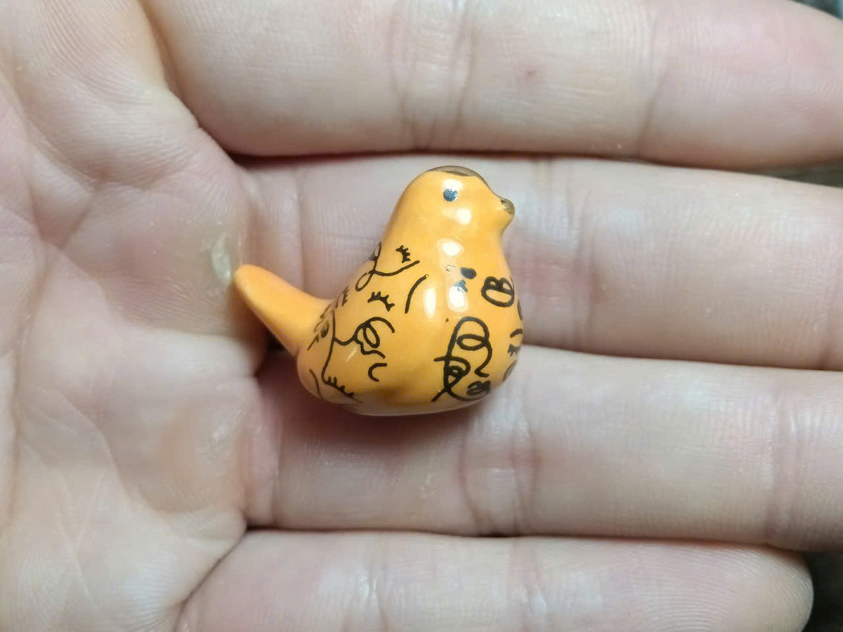 Painted Bird Fève Porcelain Miniature — Choose Your Colour