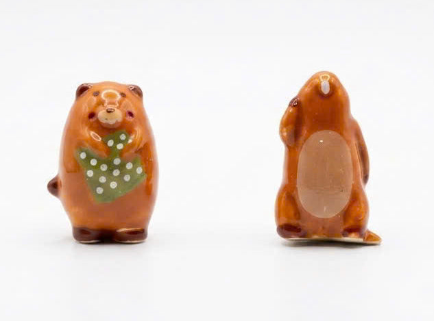 Hamster Fève Porcelain Miniature — Front & Back