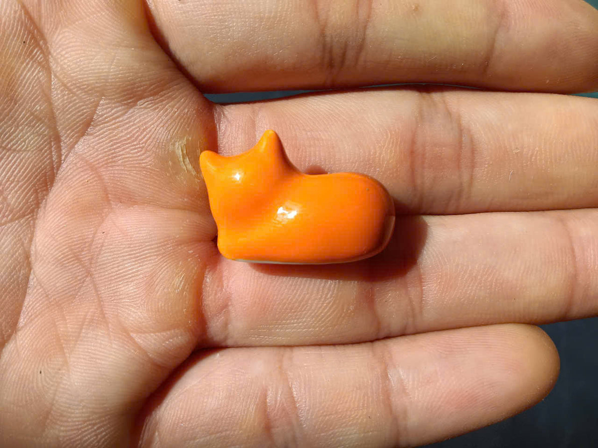 Sleeping Fox Fève Porcelain Miniature