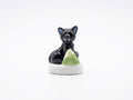 Black Cat Fève Porcelain Miniature