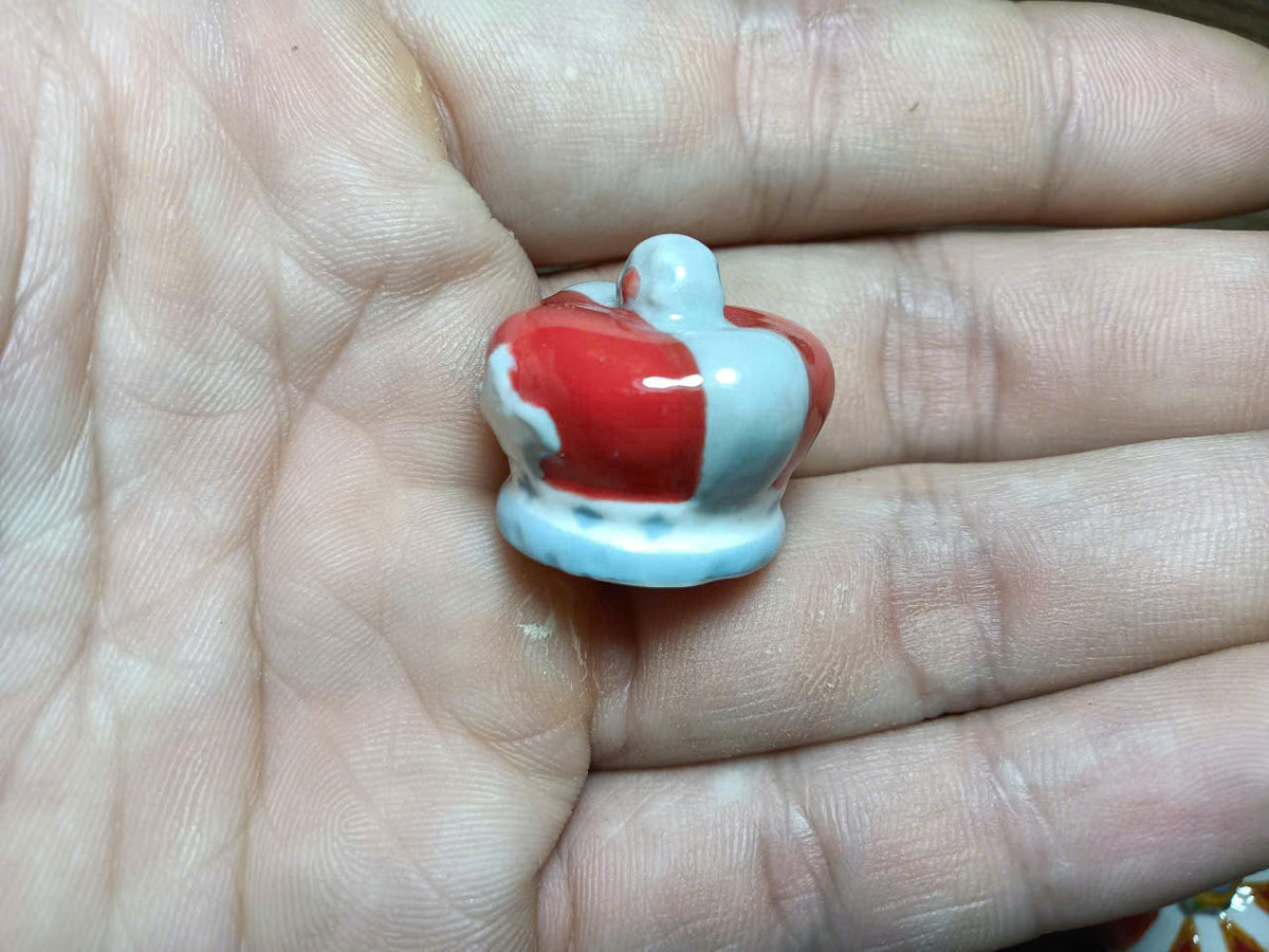 Handmade Crown Porcelain Fève | Miniature Collectible