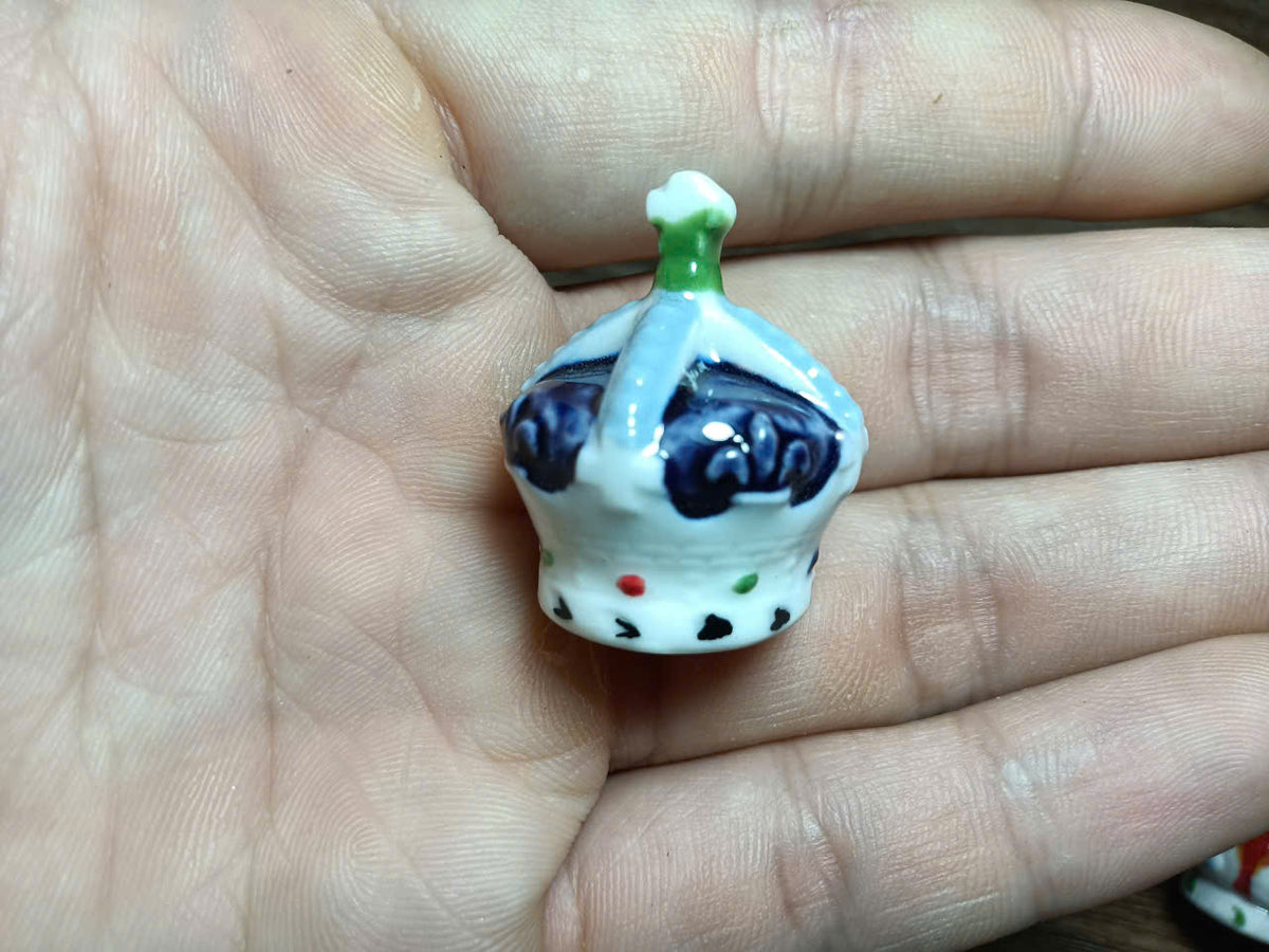 Handmade Crown Porcelain Fève | Miniature Collectible