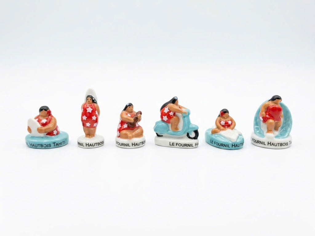 Tahitian Lady Fève Set | Handmade Porcelain Miniature Figurines