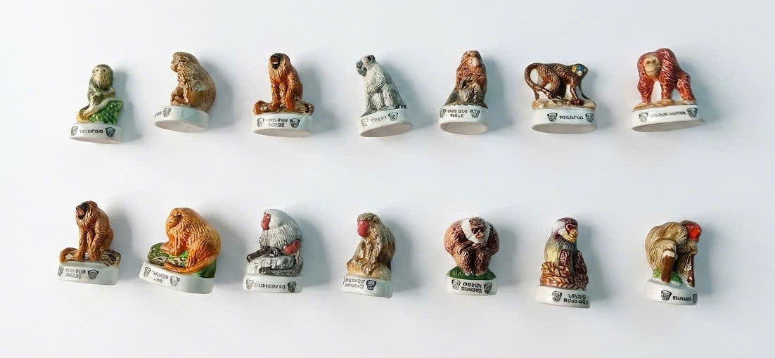 French Monkey Species Porcelain Fève – Single Piece