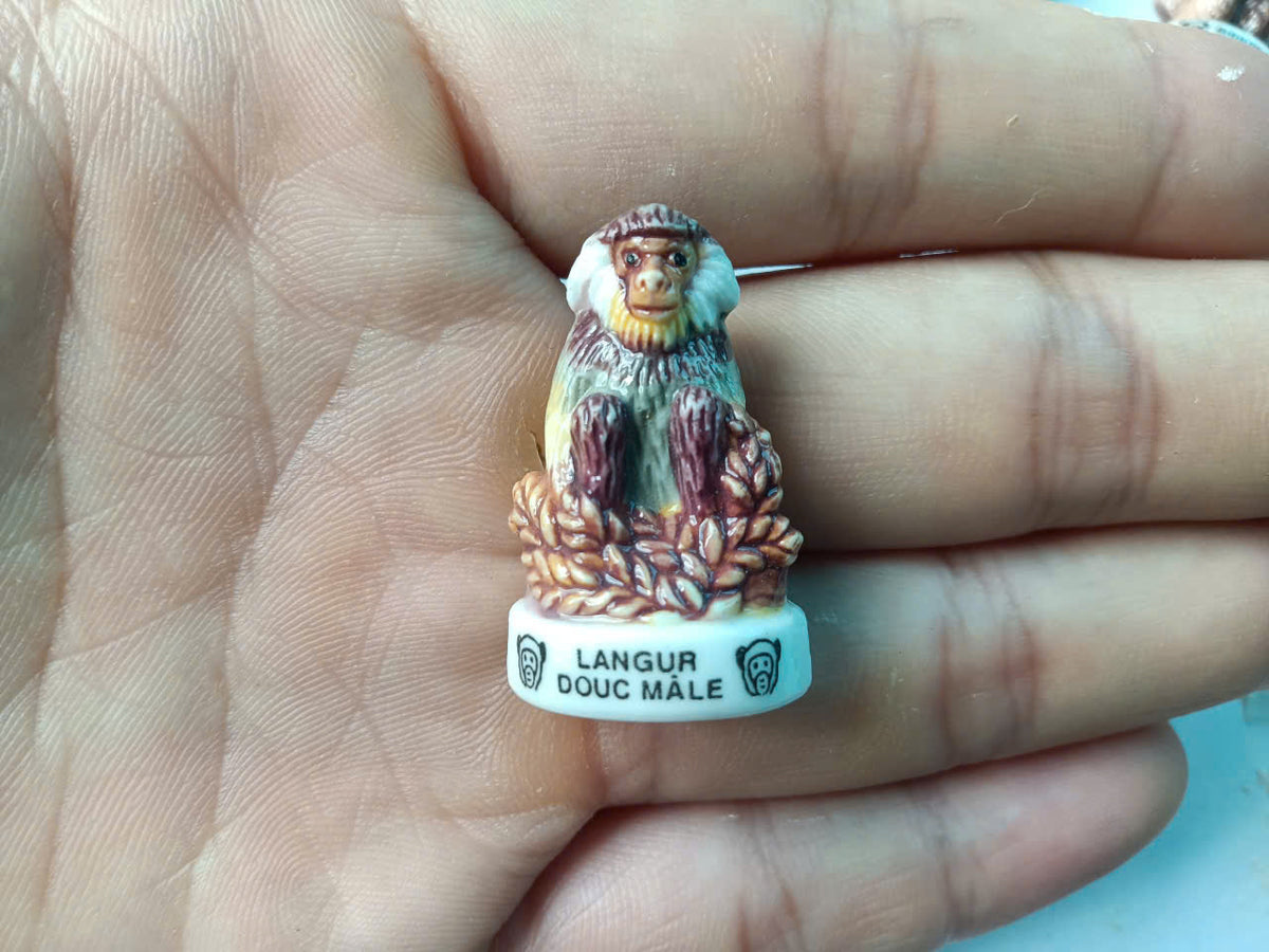 French Monkey Species Porcelain Fève – Single Piece