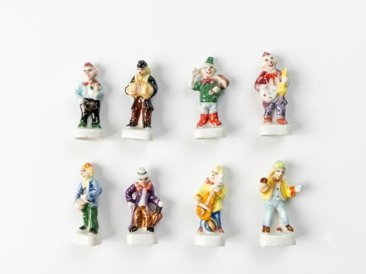 French Clown Porcelain Fève – Single Piece
