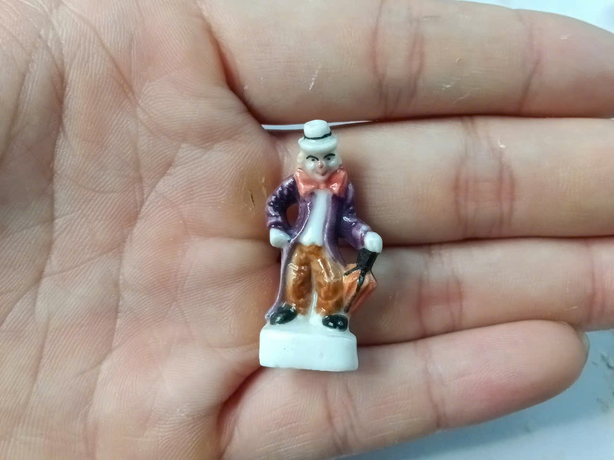 French Clown Porcelain Fève – Single Piece