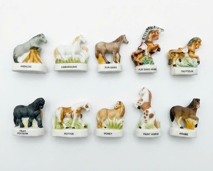 French Horse Breeds Porcelain Fève – Single Piece