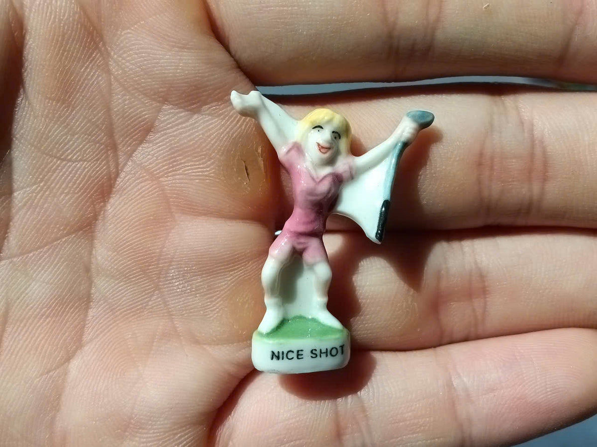 Golf Humour Porcelain Fève – Single Piece